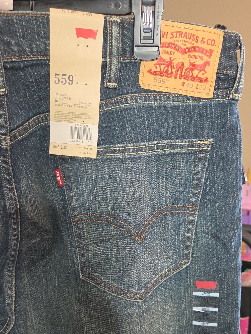 Levi's 559 Relaxed Straight Fit Jeans in Medium Blue Denim